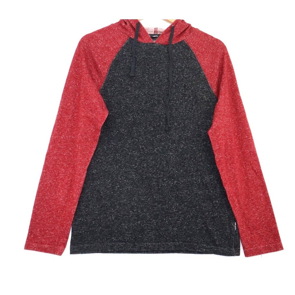 Volcom S/P Women's Knit Hoodie In Black & Red Pit to pit 19 inches Lightweight